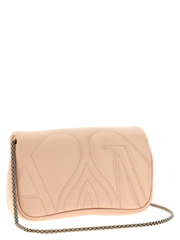 Beige Lamb Leather Crossbody Bag