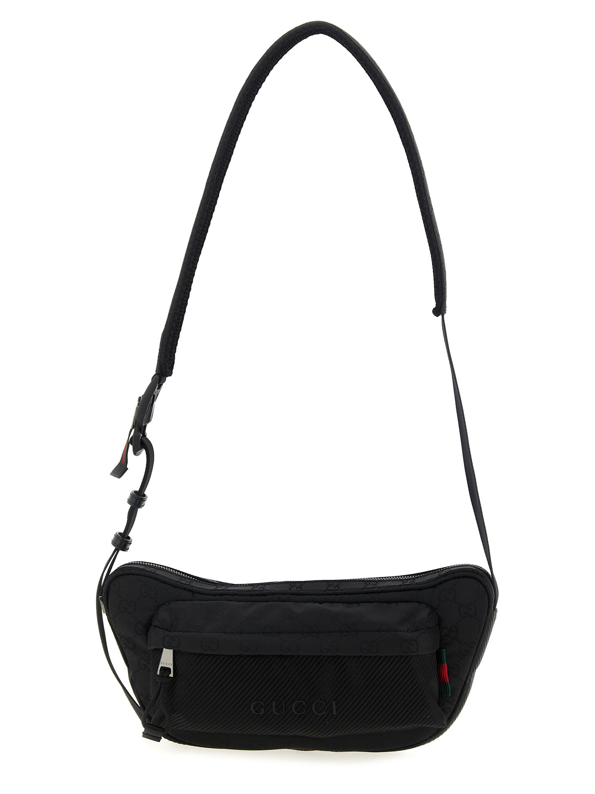 Black Polyester Crossbody Bag