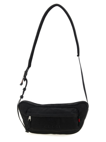 Black Polyester Crossbody Bag
