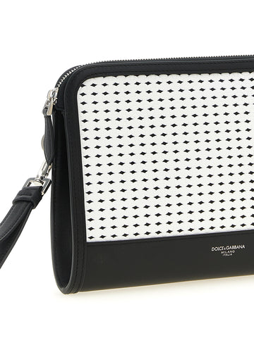 Bicolor Calfskin Clutch Bag
