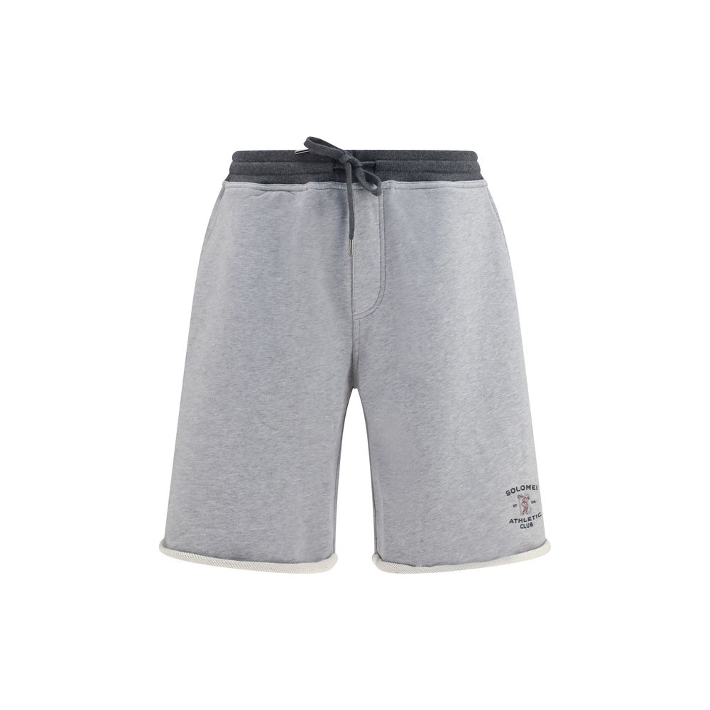 Gray Cotton Bermuda Shorts