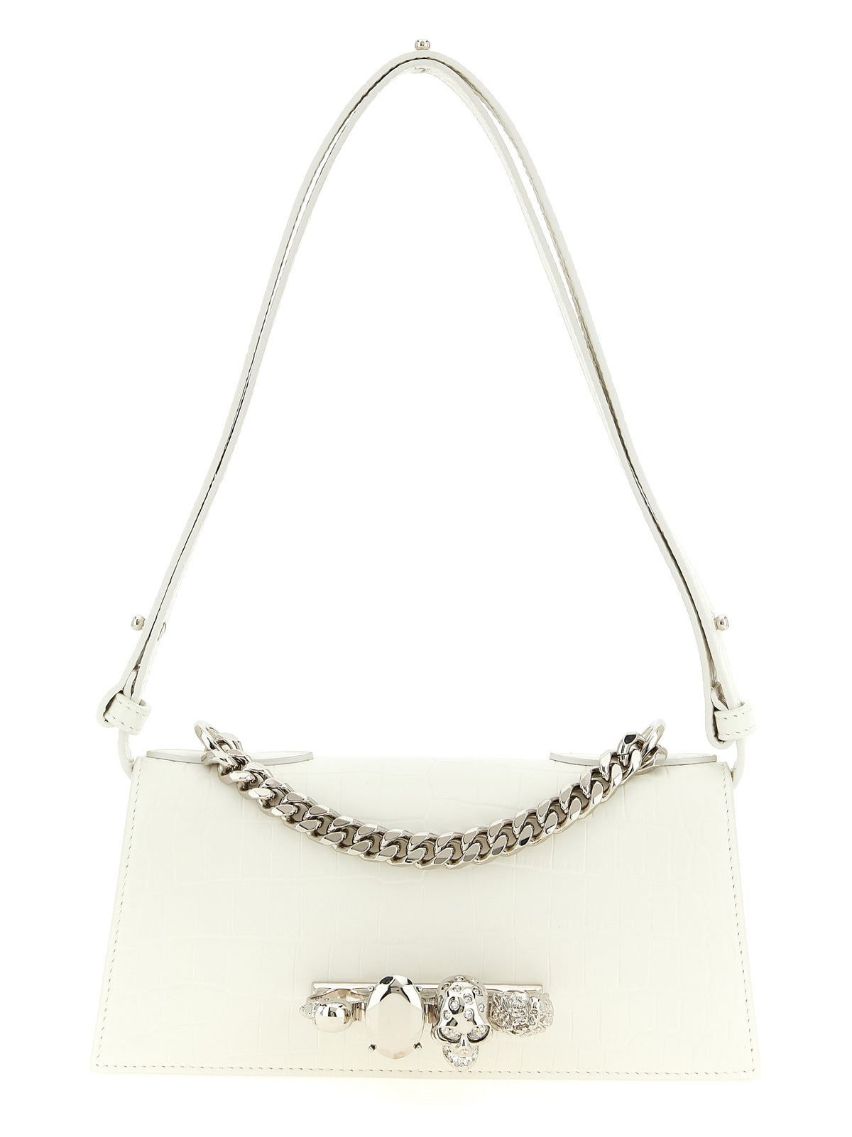 White Calfskin Shoulder Bag