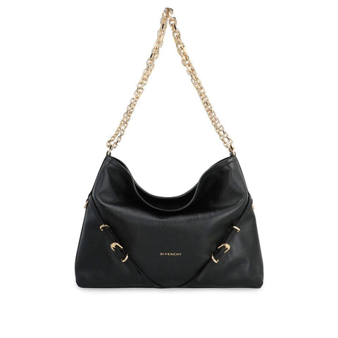 Black Calfskin Shoulder Bag