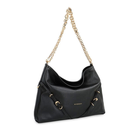 Black Calfskin Shoulder Bag