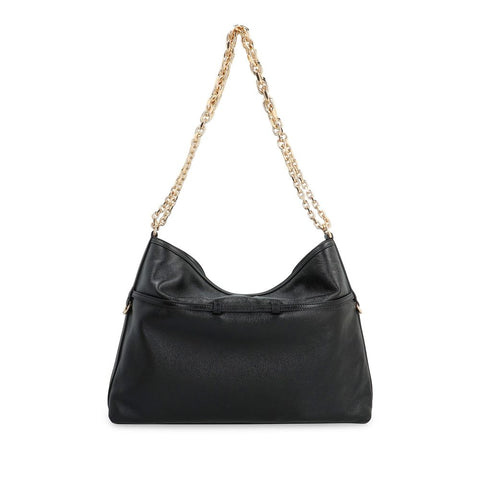 Black Calfskin Shoulder Bag
