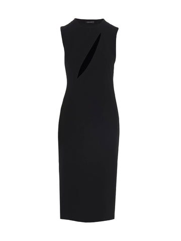 Black Acetate Midi Dress