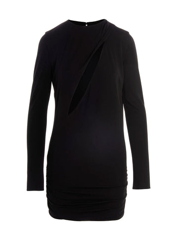Black Viscose Short Dress