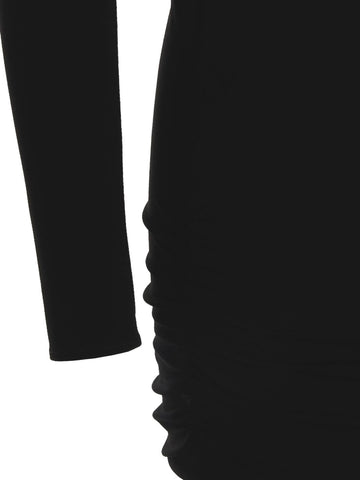 Black Viscose Short Dress