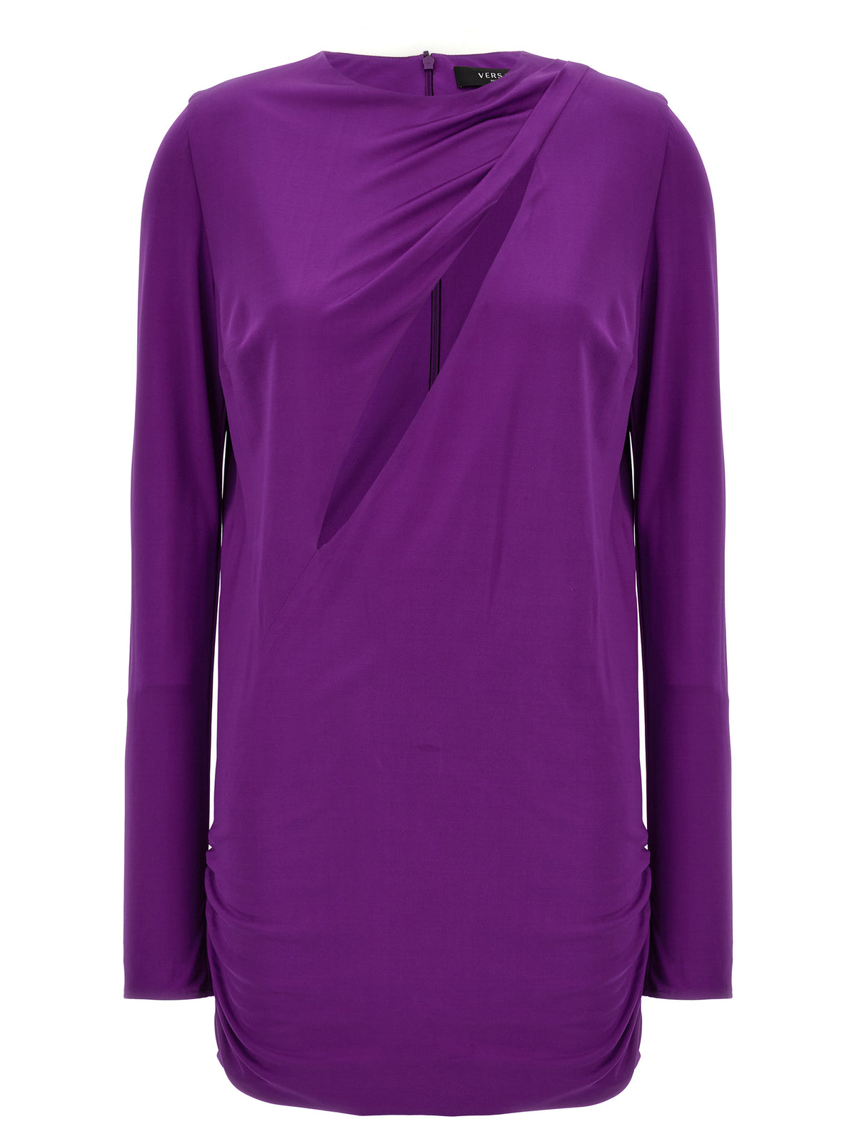 Purple Viscose Short Dress