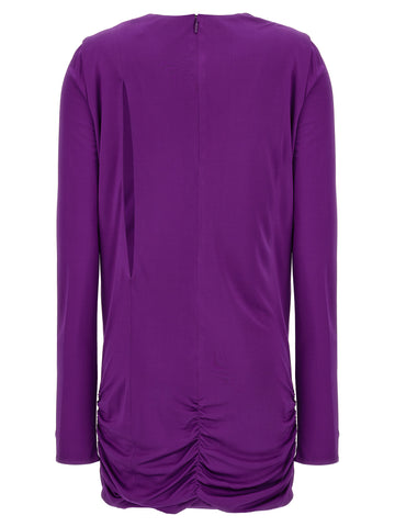 Purple Viscose Short Dress