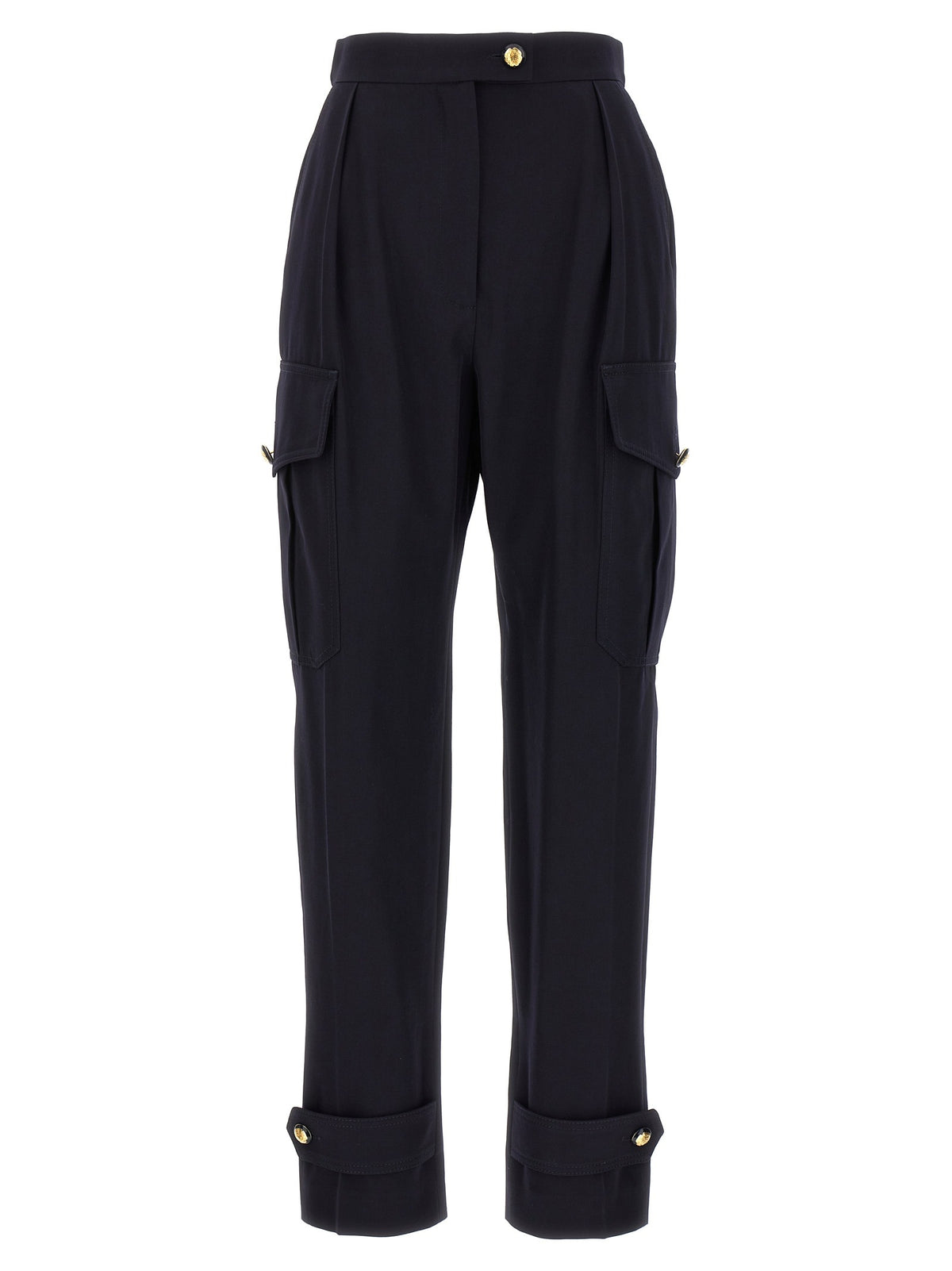 Blue Wool Cargo Pants
