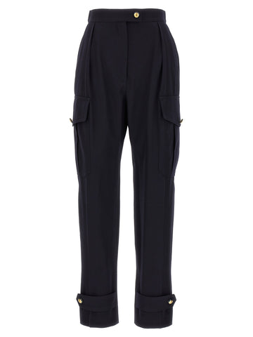 Blue Wool Cargo Pants