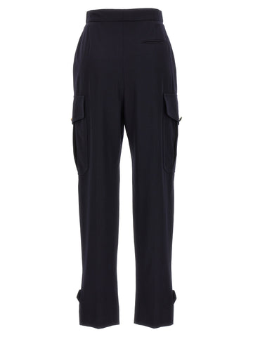 Blue Wool Cargo Pants