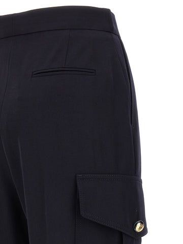Blue Wool Cargo Pants