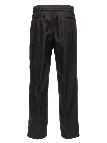 Black Polyamide Casual Pants