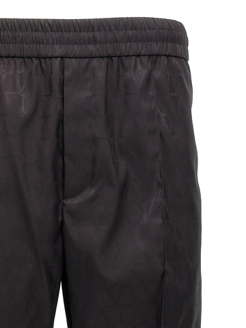 Black Polyamide Casual Pants
