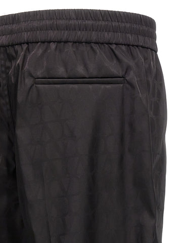 Black Polyamide Casual Pants