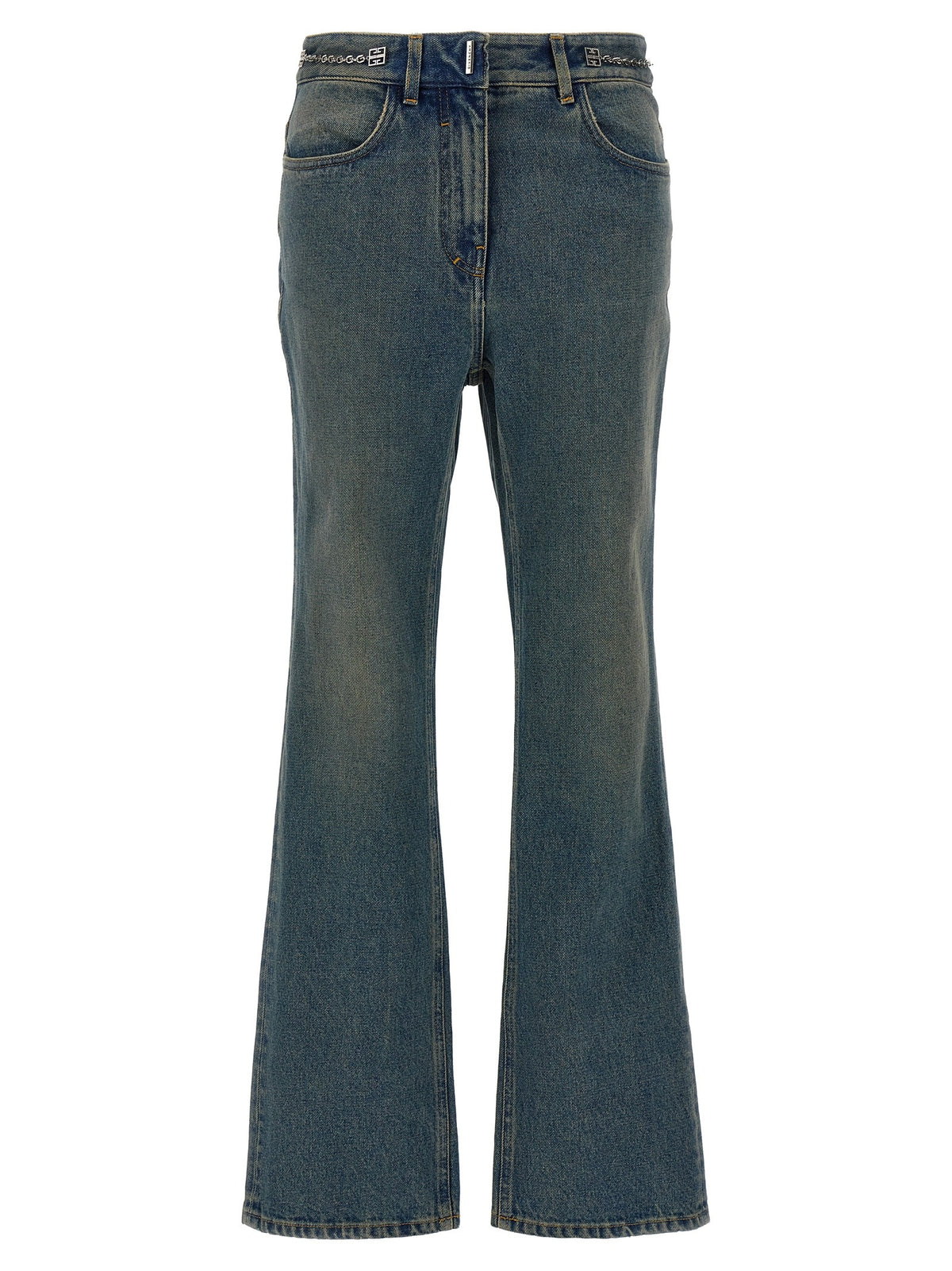 Blue Cotton Bootcut Jeans