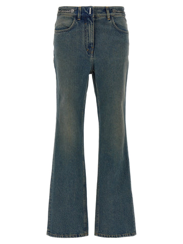 Blue Cotton Bootcut Jeans