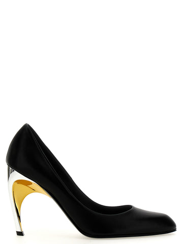 Black Lambskin High Heel Pumps