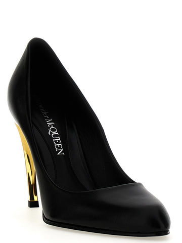 Black Lambskin High Heel Pumps