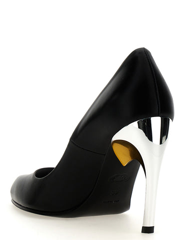 Black Lambskin High Heel Pumps