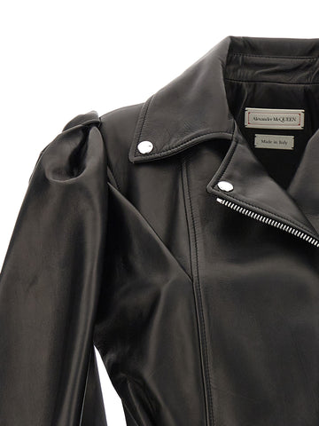 Black Lamb Leather Sleeveless Jacket