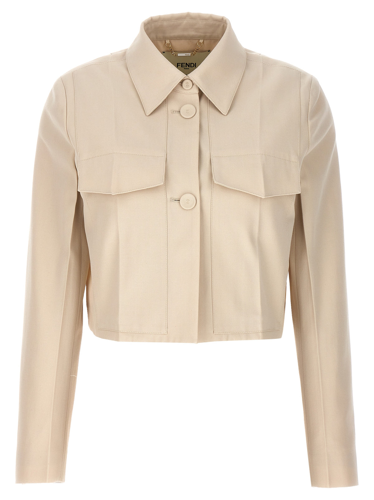 Beige Wool Full-Length Jacket