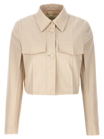Beige Wool Full-Length Jacket