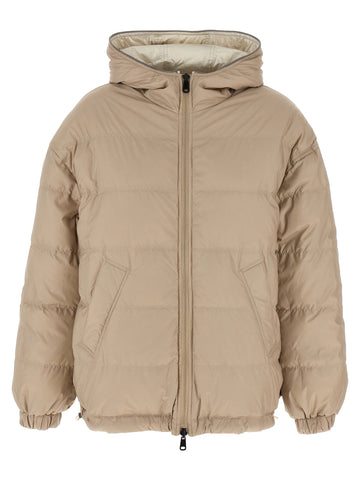 Beige Polyester Full-Length Jacket