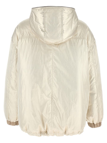 Beige Polyester Full-Length Jacket