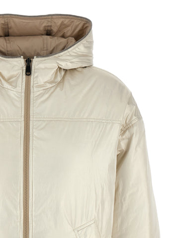 Beige Polyester Full-Length Jacket