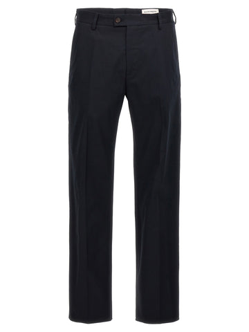 Blue Cotton Casual Pants