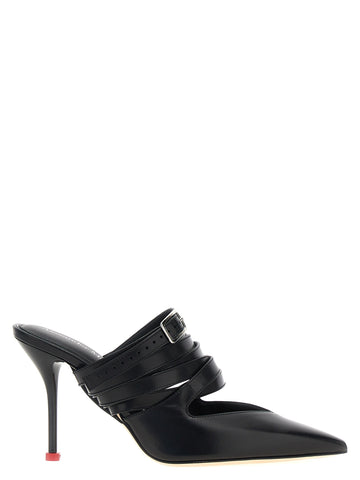 Black Cowhide High Heel Pumps
