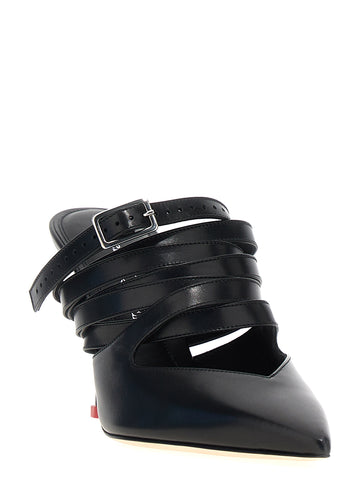 Black Cowhide High Heel Pumps