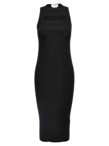 Black Viscose Midi Dress