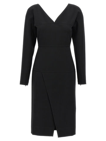 Black Viscose Midi Dress