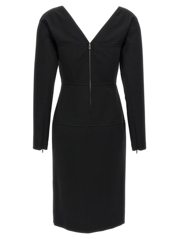 Black Viscose Midi Dress