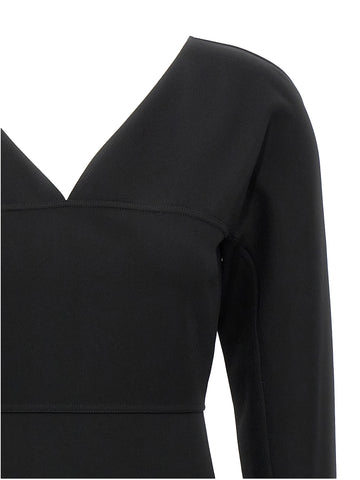 Black Viscose Midi Dress