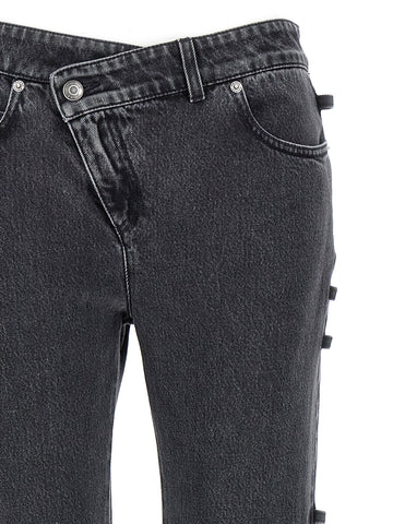 Black Cotton Flared Jeans