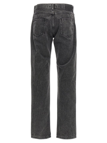 Black Cotton Straight-Leg Jeans
