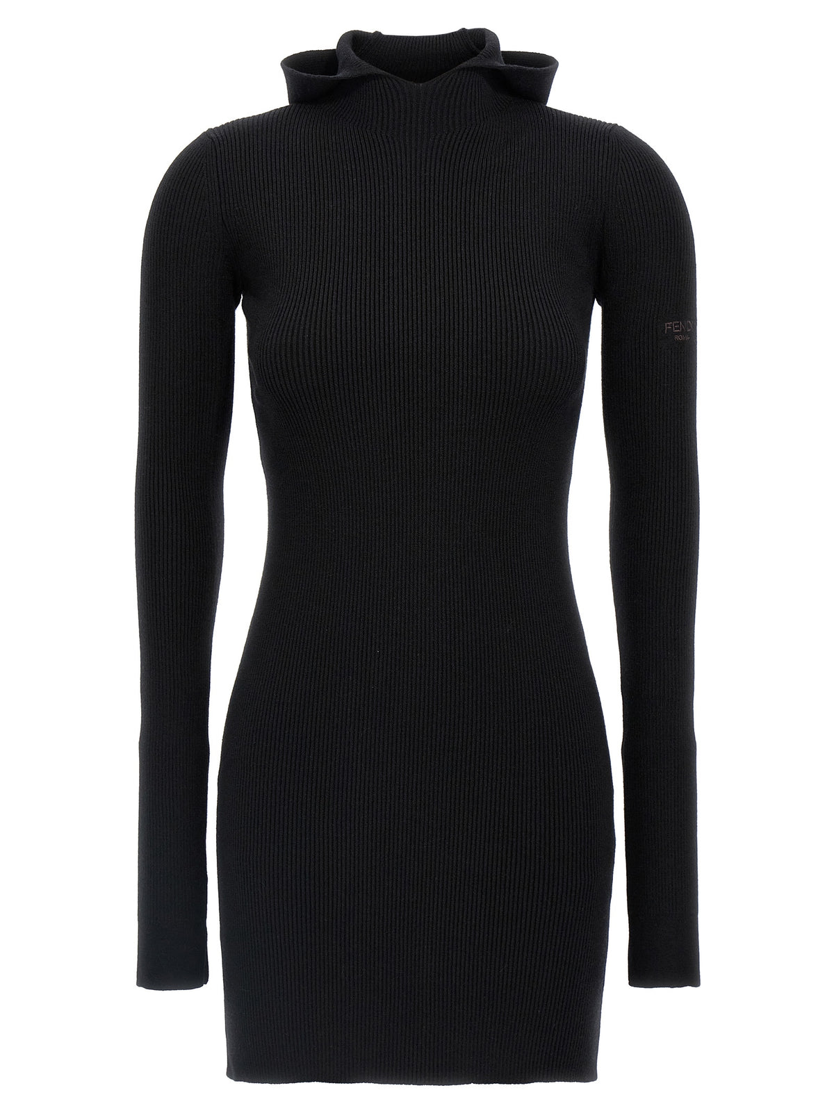 Black Wool Short Dress