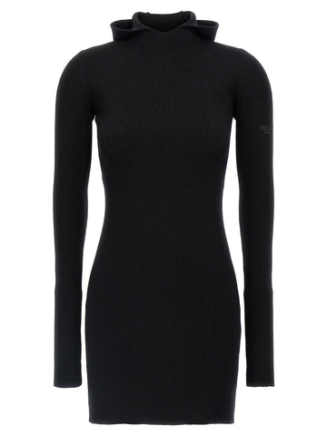 Black Wool Short Dress