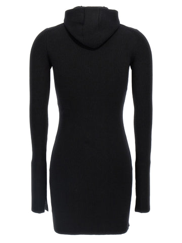 Black Wool Short Dress
