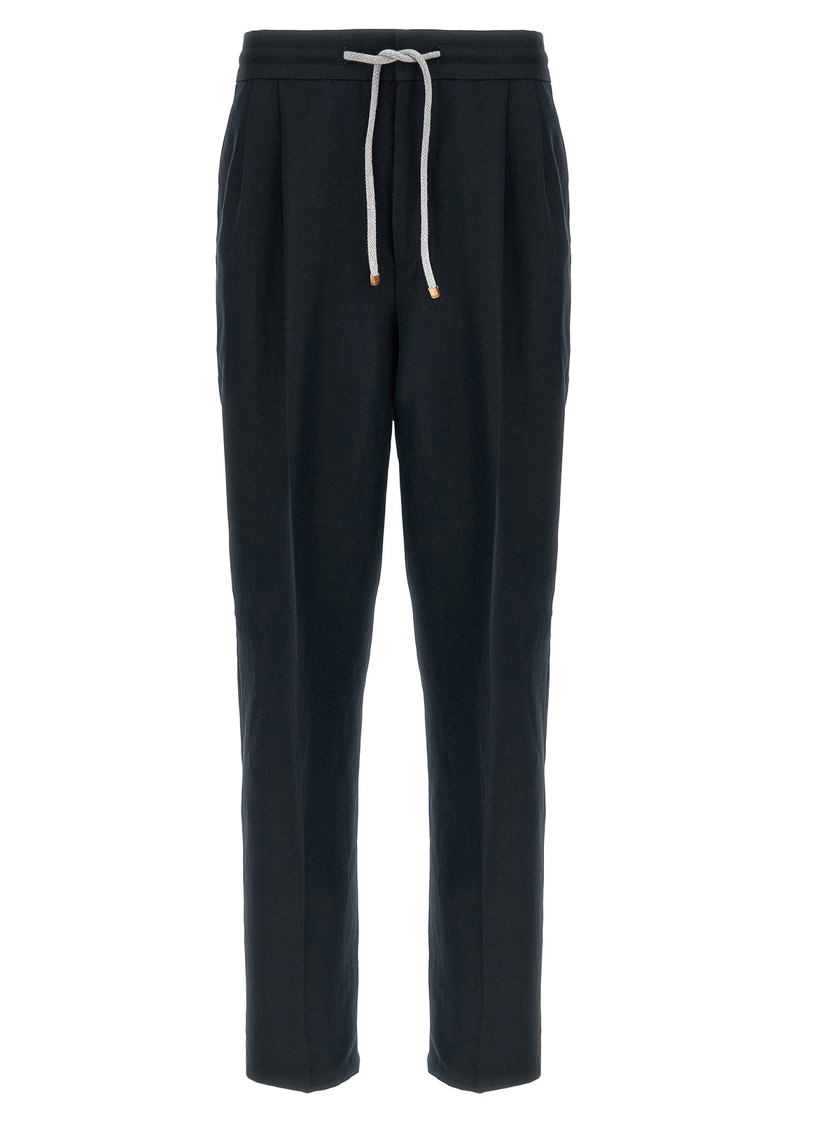 Blue Linen Casual Pants