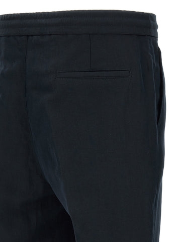 Blue Linen Casual Pants