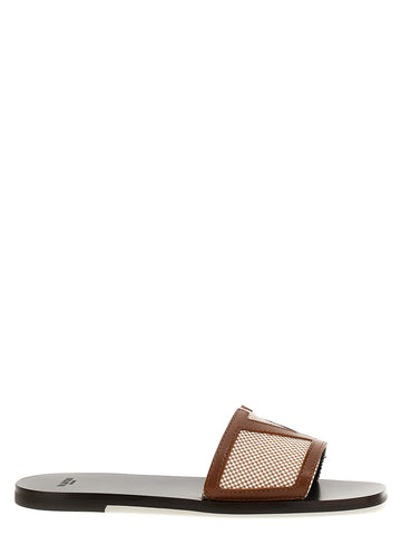 Brown Cotton Slides