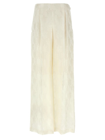 White Silk Casual Pants