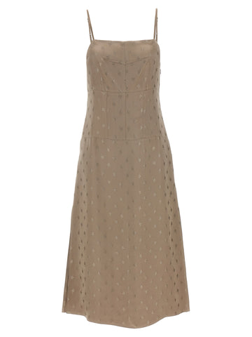 Gray Silk Midi Dress