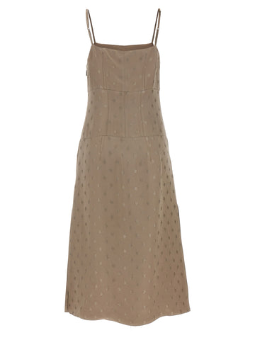 Gray Silk Midi Dress